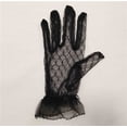 thumbnail image 2 of Guantes de encaje negro con foto de hilo, guantes cortos para ceremonia de boda, guantes de novia, 2 of 5