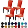thumbnail image 1 of Velvet Chair Covers for Dining Room Set of 4, Stretchy Dining Chair Covers, Washable Kitchen Chair Slipcovers, Classy Decor for Home and Banquet (Pureed Pumpkin, 4 Pack), 1 of 7