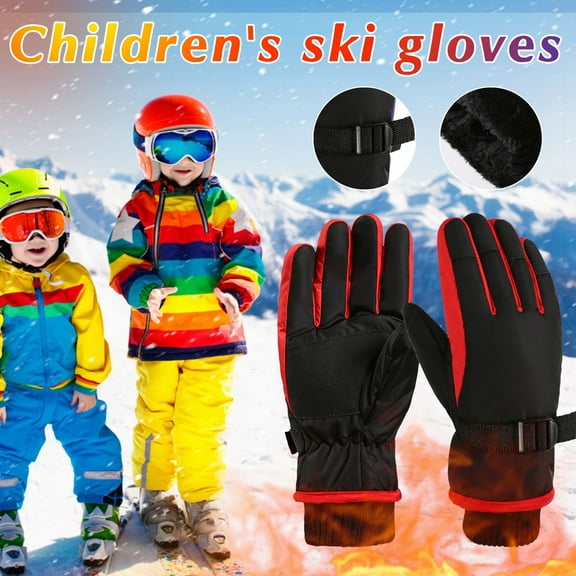 Baqcunre Warm Gloves, Snow Outdoor Snowboarding Ski Winter Gloves Skating Warm Windproof Kids Gloves, Knitted Gloves, Heating Gloves