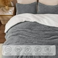 thumbnail image 6 of Fluffy Queen Comforter Set - Super Soft Sherpa Grey Comforter for Queen Size Bed, Luxury Warm Bedding Set for Winter, Fuzzy Bed Set 3 Pieces (1 Comforter, 2 Pillowcases), 6 of 7