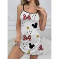thumbnail image 1 of Vestidos Elegantes para mujer, minivestido con falda de pijama con ribete de lechuga, vestidos de moda de verano, cuello redondo, Minnie Mouse, Disney, Mickey, 2024, 1 of 1