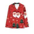 thumbnail image 4 of Tnhcen Loose Christmas Pajamas V-Neck Long Sleeve Button-Up Top for Women Elastic Waist Pants Cozy Pjs Lounge Wear S-2XL, 4 of 4