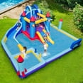 thumbnail image 2 of Costway Rocket Theme Inflatable Water Slide Park with 2 Slides Splash Pool without Blower, 2 of 9