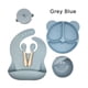 thumbnail image 1 of Silicone dinner plate, baby bib, toddler bowl, tableware, fork, anti-drop snack cup set, light blue cat ear 6-piece dining set, 1 of 4