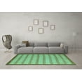 thumbnail image 3 of Ahgly Company Indoor Square Checkered Turquoise Blue Modern Area Rugs, 5' Square, 3 of 4