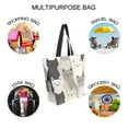 thumbnail image 7 of FORMRS Womens Canvas Tote Bag with Zipper Inner Pocket Shoulder Handbag, Beige Cute Cats, 7 of 7