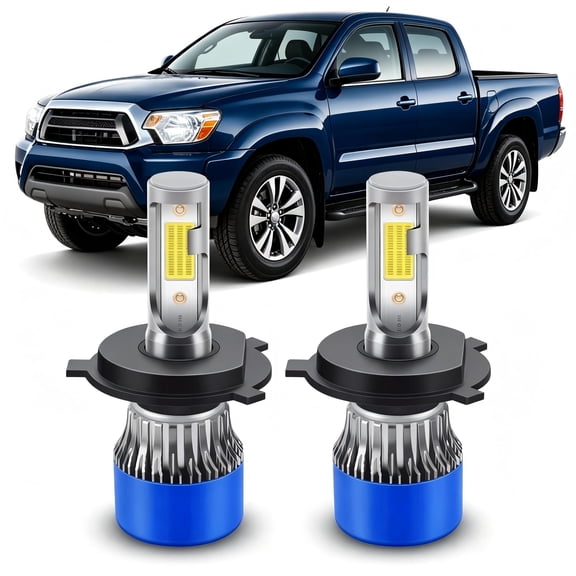 soukeo Fit for Toyota Tacoma 1997-2015 LED Headlight Bulbs,High Low Beam H4,1:1 Halogen Size,Plug and Play,6500K Cool White,2pcs
