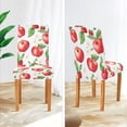 thumbnail image 3 of Yayeee 4 Pack Dining Chair Covers Stretch Parson Chairs Slipcovers Seat Protector, White Apple Pattern, 3 of 6