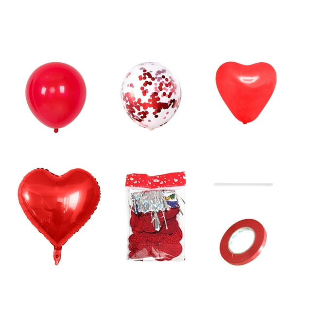 Ensemble de Ballons en Forme de Cœur Rouge pour Décoration de Fête de la Saint-Valentin – 1 Pack
