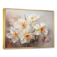 thumbnail image 2 of Designart "Minimalist Daffodils In White And Orange" Daffodils Floater Framed Canvas Art Print, 2 of 5
