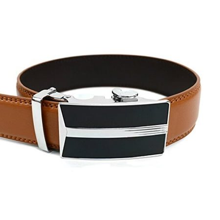 Men’s Leather Ratchet Belt with Best Angle Automatic Buckle