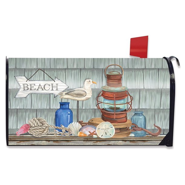 Beachy Vibes Summer Large Mailbox Cover Nautical Rustic Oversized Briarwood Lane