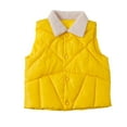 thumbnail image 2 of YUNAFFT Girls Thermal Vest Thickened Warm Winter Layering Collar Design Pure Color Casual Practical Style, 2 of 9