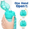 thumbnail image 2 of 64oz Half Gallon Motivational Water Bottle with Time Marker & Straw, BPA-Free Leakproof Sports Jug with 2-in-1 Chug & Straw Lid, Paracord Handle for Travel Gym, 2 of 8