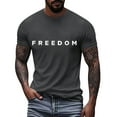 thumbnail image 4 of Freedom Printed Casual T-Shirt for Man Women, Dark Gray, XL, 4 of 5
