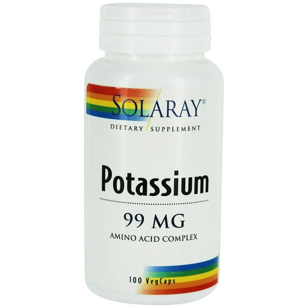 Solaray Potassium Amino Acid Complex 99 mg. 100 Capsules Walmart