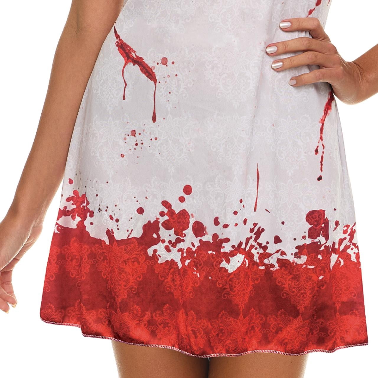 Scary Bloody Dress Costume Accessory for Adults, White and Red, S/M, Halloween by Way To Celebrate