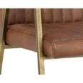 thumbnail image 6 of Sunpan Homer 18.5" Modern Faux Leather Dining Armchair in Brown/Antique Brass, 6 of 7