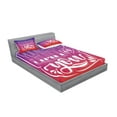 thumbnail image 2 of Ambesonne Saying Fitted Sheet & Pillow Sham Set, Ombre Effect Background, Queen, Vermilion Violet White, 2 of 2