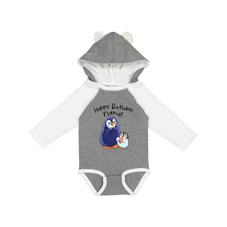 

Inktastic Happy Birthday Nana!- Cute Penguins Gift Baby Boy or Baby Girl Long Sleeve Bodysuit