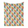 thumbnail image 1 of Leaves Soft Flannel Fleece Blanket, Repeating Pastel Leafage Pattern Autumn Style October Fall Season Herbs Print, Cozy Plush for Indoor and Outdoor Use, 70" x 90", White Multicolor, by Ambesonne, 1 of 6