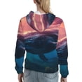 thumbnail image 7 of Picia Sunshine Ocean Whale Pattern Casual Women's Hoodie, Hooded Sweatshirt with Kangaroo Pocket, Comfortable Pullover with Eye-catching Drawstrings-XX-Large, 7 of 7