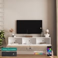 thumbnail image 3 of Aukfa Modern Floating TV Stand for TVs up to 70" W/LED Light & Power Outlet,Wall Mounted,white, 3 of 8