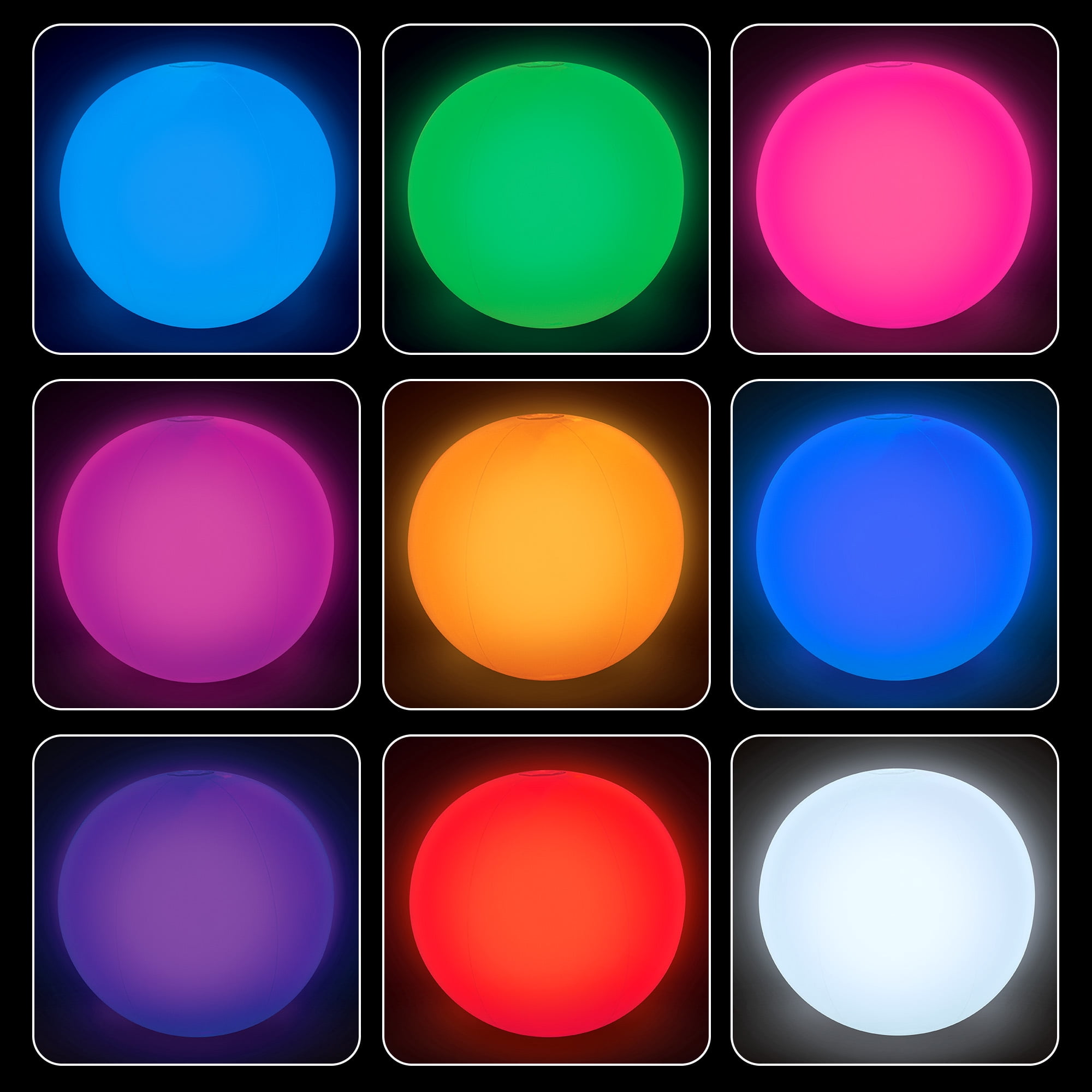 Merkury Innovations H2GLO 23.6" Inflatable LED Light-Up Ball with Remote Control (16 Colors + Effects)