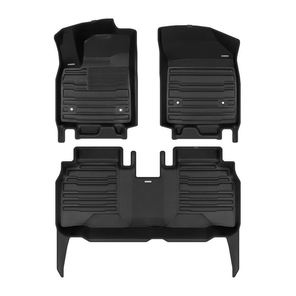 TuxMat - pour les Modèles Cadillac Lyriq 2023-2026 - Tapis de Voiture Personnalisés - Couverture Maximale, Toutes Saisons, Mesurés au Laser - Cet Ensemble Complet Comprend les 1re et 2e Rangées