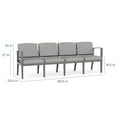 thumbnail image 4 of Amherst Wood Reception Waiting 4-Seat Chair / Walnut Wood / Gray / Gray, 4 of 5