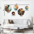 thumbnail image 4 of Designart "Geometric Vibrations Orange and Blue IV" Modern Geometric Metal Wall Art Set of 5 Piece, 4 of 5