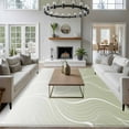 thumbnail image 4 of 8x10 Area Rugs for Living Room, Sage Green Geometric Non Slip Area Rugs for Kitchen Bedroom Entryway, Modern White Stripe Distortion Art Washable Carpet Runner Rug Floor Mats for Bedroom Home Decor, 4 of 9