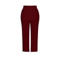 thumbnail image 7 of QATAINLAV Wide Leg Cropped Yoga Pants for Women High Waisted Casual 3/4 Length Workout Pants Summer Loungewear Wine XXL, 7 of 7