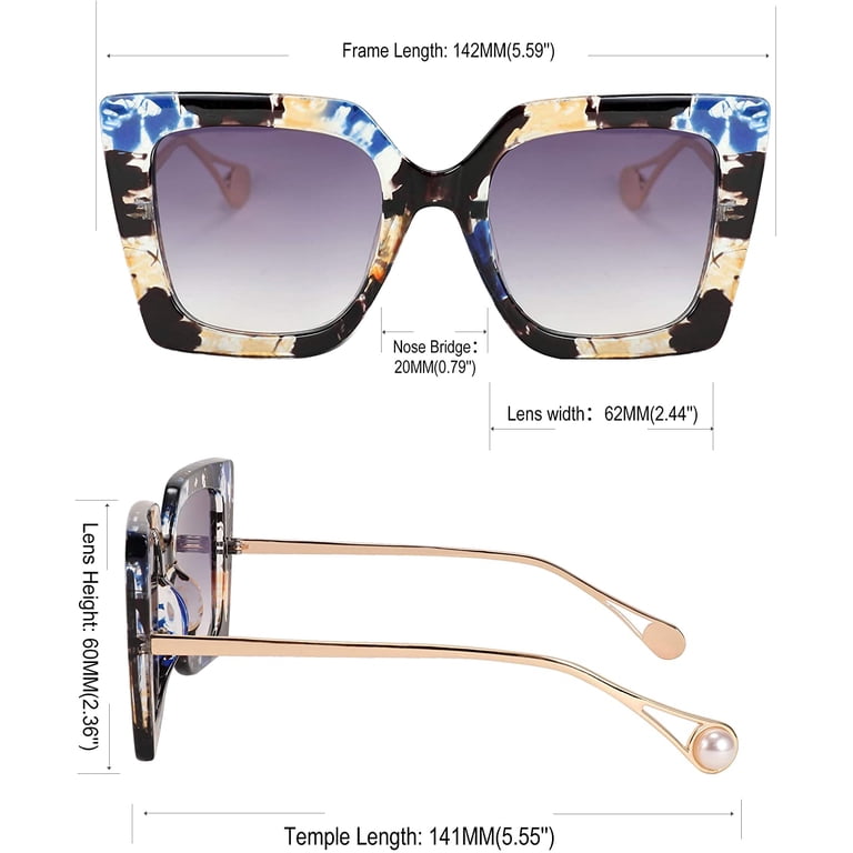 FEISEDY Oversized Square Pearl Inlay Arm Cat Eye Fashion  display picture 1