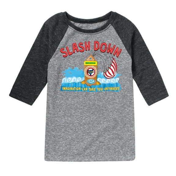 Pete The Cat - Splash Down - Toddler And Youth Raglan Graphic T-Shirt