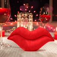 thumbnail image 4 of CuiLiyq Red Velvet Lip Shaped Pillow, Cute Decorative Small Pillows Soft Cushion for Sofa Couch Bed Home Decor, Valentines Day Gift, 7.87 Inch, Red, 4 of 6