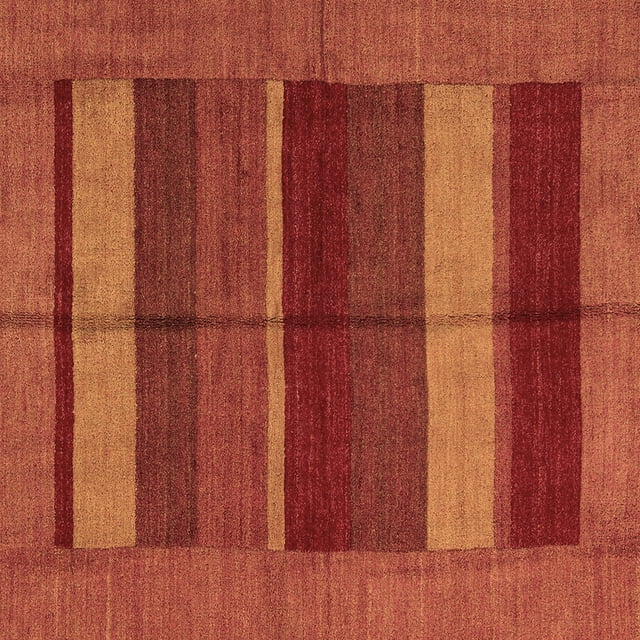 Ahgly Company Machine Washable Indoor Square Abstract Brown Modern Area Rugs, 7' Square