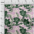 thumbnail image 2 of oneOone Cotton Jersey Dark Green Fabric Asian Floral Sewing Material Print Fabric By The Yard 58 Inch Wide, 2 of 4