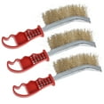 thumbnail image 6 of WEUVEB 3Pcs Red Handle Stainless Steel Wire Grill Cleaning Brush for Home and Outdoor Barbecue, 6 of 8