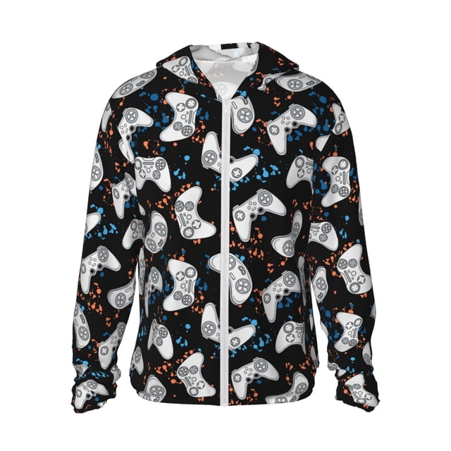 Fotbe Game Chaqueta con Protección Solar UPF 50+ para Hombre y Mujer, Camisa con Capucha y Bolsillos-Medium