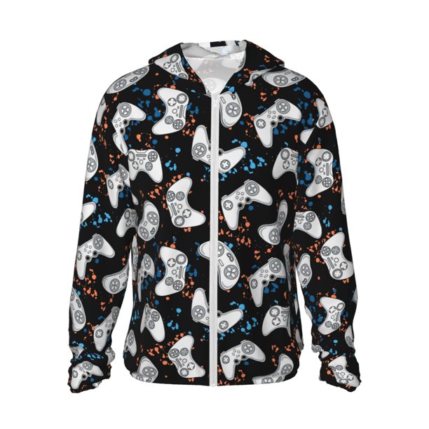 Fotbe Game Chaqueta con Protección Solar UPF 50+ para Hombre y Mujer, Camisa con Capucha y Bolsillos-Medium