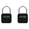 thumbnail image 1 of 2X Metal Timer Lock LCD Display Multi-Function Electronic Time 99 Hours Max Timing USB Rechargeable Timer Padlock,Black, 1 of 3