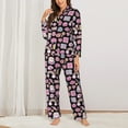 thumbnail image 2 of KLL Elements Print Women's Long Sleeve Pajamas with Pants Sleepwear Loungewear 2 Set-XX-Large, 2 of 7