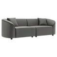 thumbnail image 2 of Christopher Knight Home 87" Curved Contemporary Sofa in Plush Seating, Streamlined Design Durable Frame for living Room, Velvet,Gray, 2 of 6