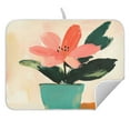 thumbnail image 3 of Oil Painting Red Flower Dish Drying Mat for Kitchen, Quick Drying Absorbent Soft Durable 18 x 24", 3 of 10