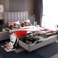 thumbnail image 1 of Erosebridal Red Sun Sheet Set Queen, Flower Tree Bedding Sets Queen Size, Mount Fuji Room Decor 4-Piece, 1 of 7