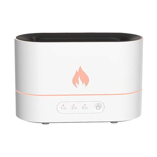 Monstrate Humidificador de aire Apagado automático sin agua con llama realista para viajes blanco Humidificadores blanco
