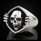 thumbnail image 3 of Anillos de calavera para hombres, joyería gótica, anillos de corazón Punk para parejas, niñas, mujeres, aleación de diamantes de imitación, motorista de fiesta Y2K JAMW Sencillez, 3 of 5