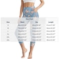 thumbnail image 3 of Qingpeng Womens Capri Leggings Floral Printed High Waisted Tummy Control Capris Casual Trendy Yoga Pants with Pockets, 3 of 8
