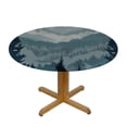 thumbnail image 3 of PIKWEEK Blue Forest Mountains Silhouette Nature Pine Outdoor Fitted Round Tablecloth White, 3 of 8